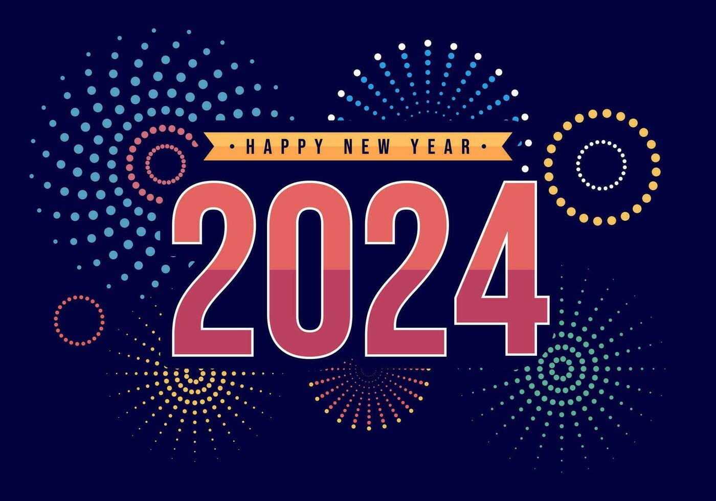 Happy New Year 2024 vector illustration. Vector illustration number 2024 for background, banner, greeting card. Vector eps 10