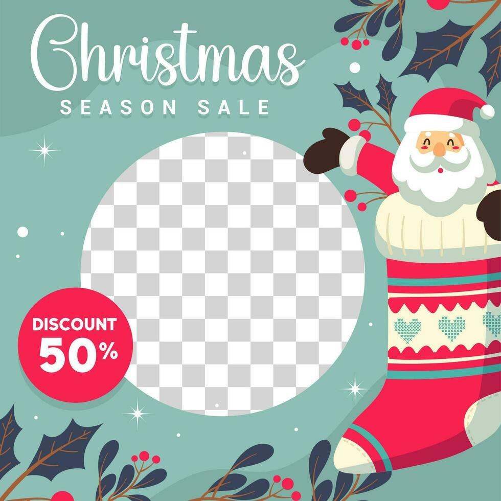 Christmas sale vector illustration.Christmas template for sale banner, design for social media. Vector eps 10