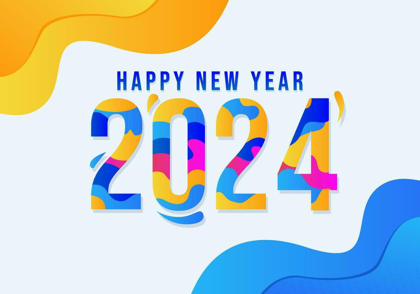 Happy New Year 2024 vector illustration. Vector illustration number 2024 for background, banner, greeting card. Vector eps 10