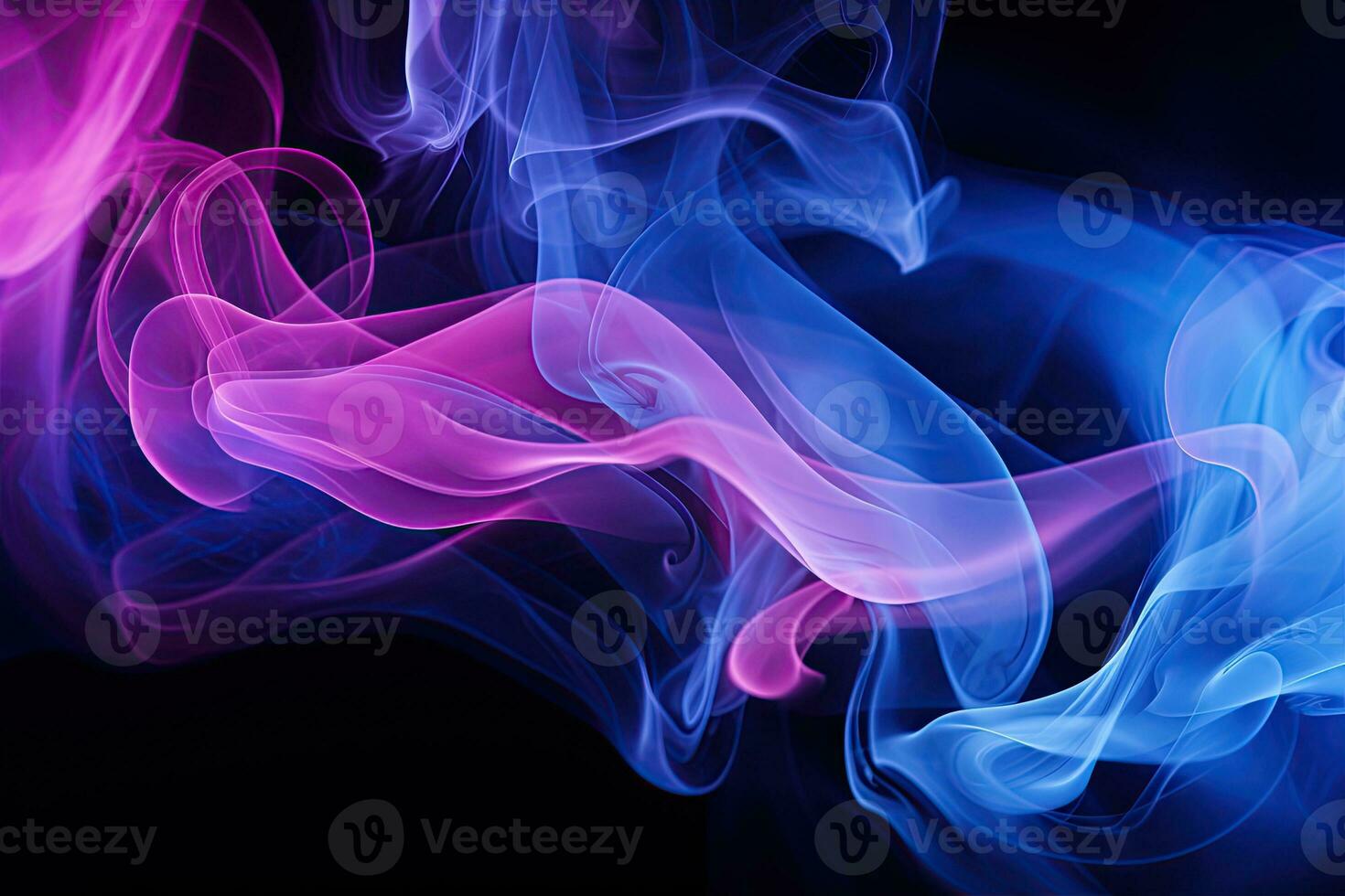 Blue purple gradient abstract background with smoke, neon, glow effect. Generative AI photo