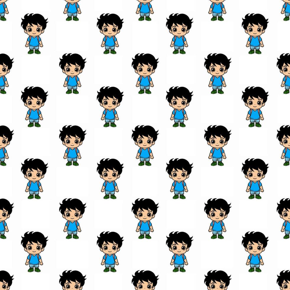 Beautiful seamless boy pattern design for decorating, backdrop, fabric, wallpaper and etc. vector