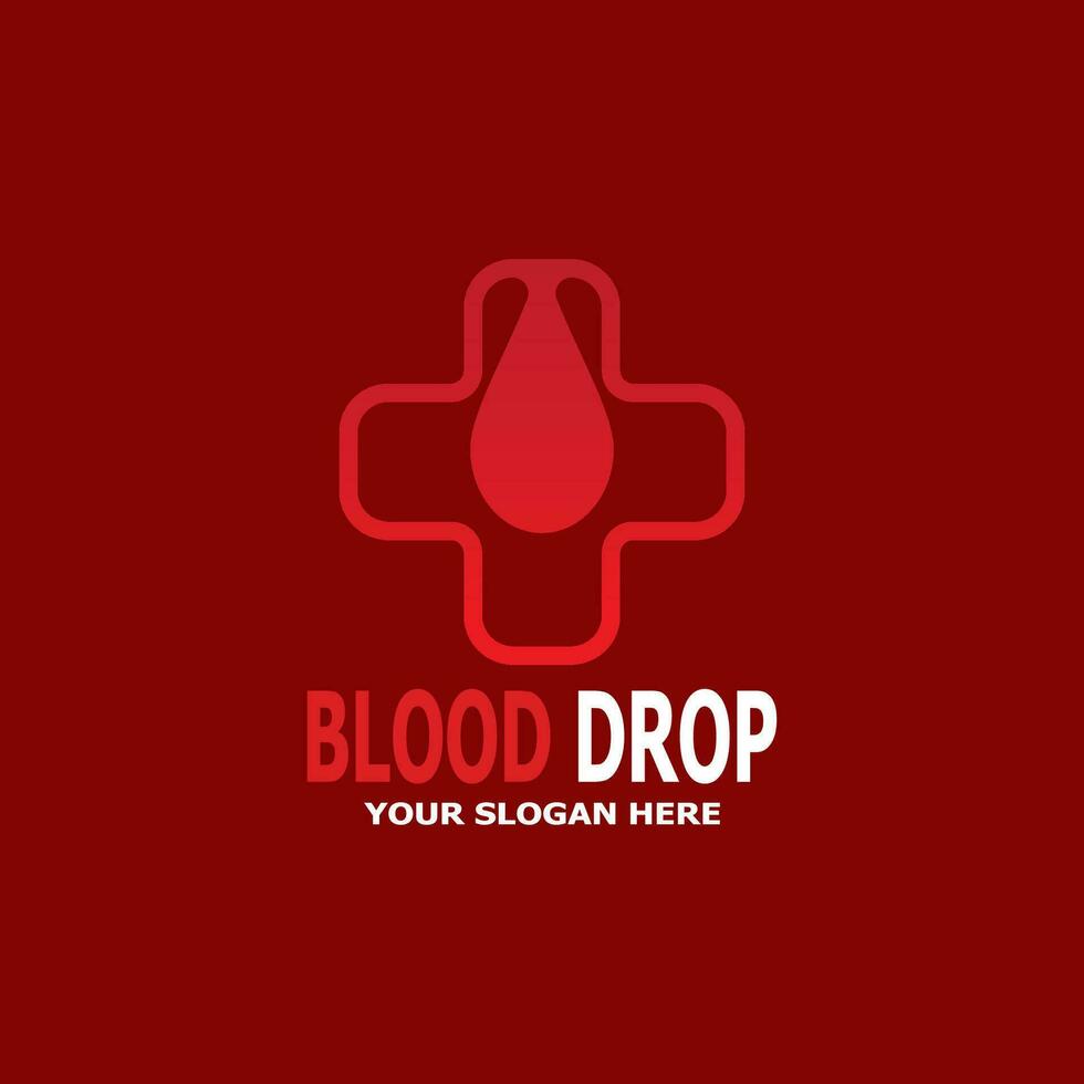 Blood drop health logo vector template