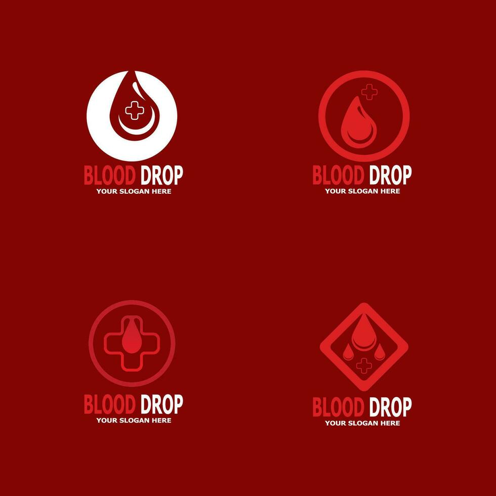 Blood drop health logo vector template