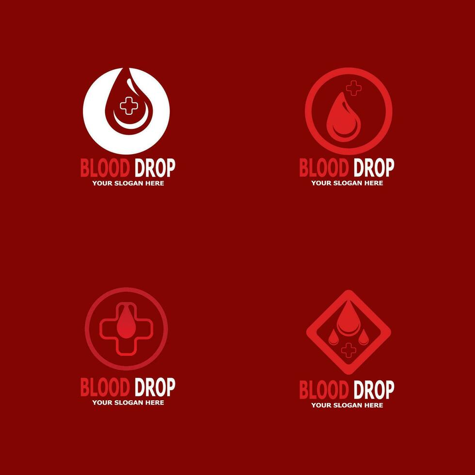 Blood drop health logo vector template