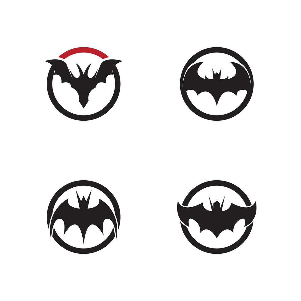 Flying bat silhouette logo design vector template illustration