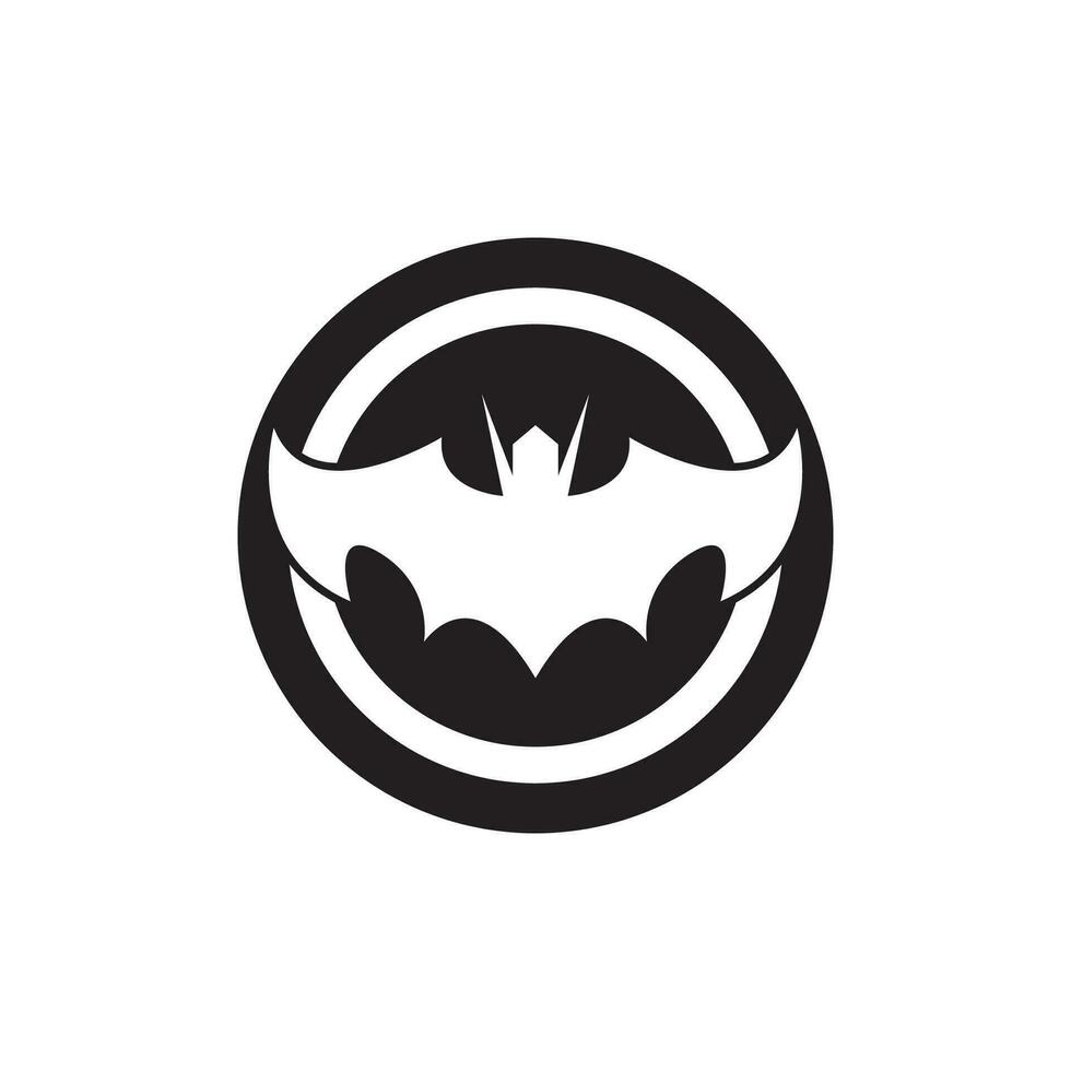 Flying bat silhouette logo design vector template illustration