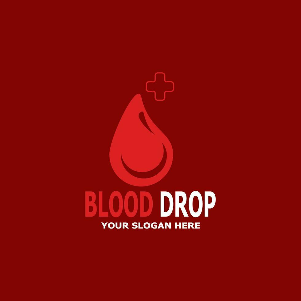 Blood drop health logo vector template