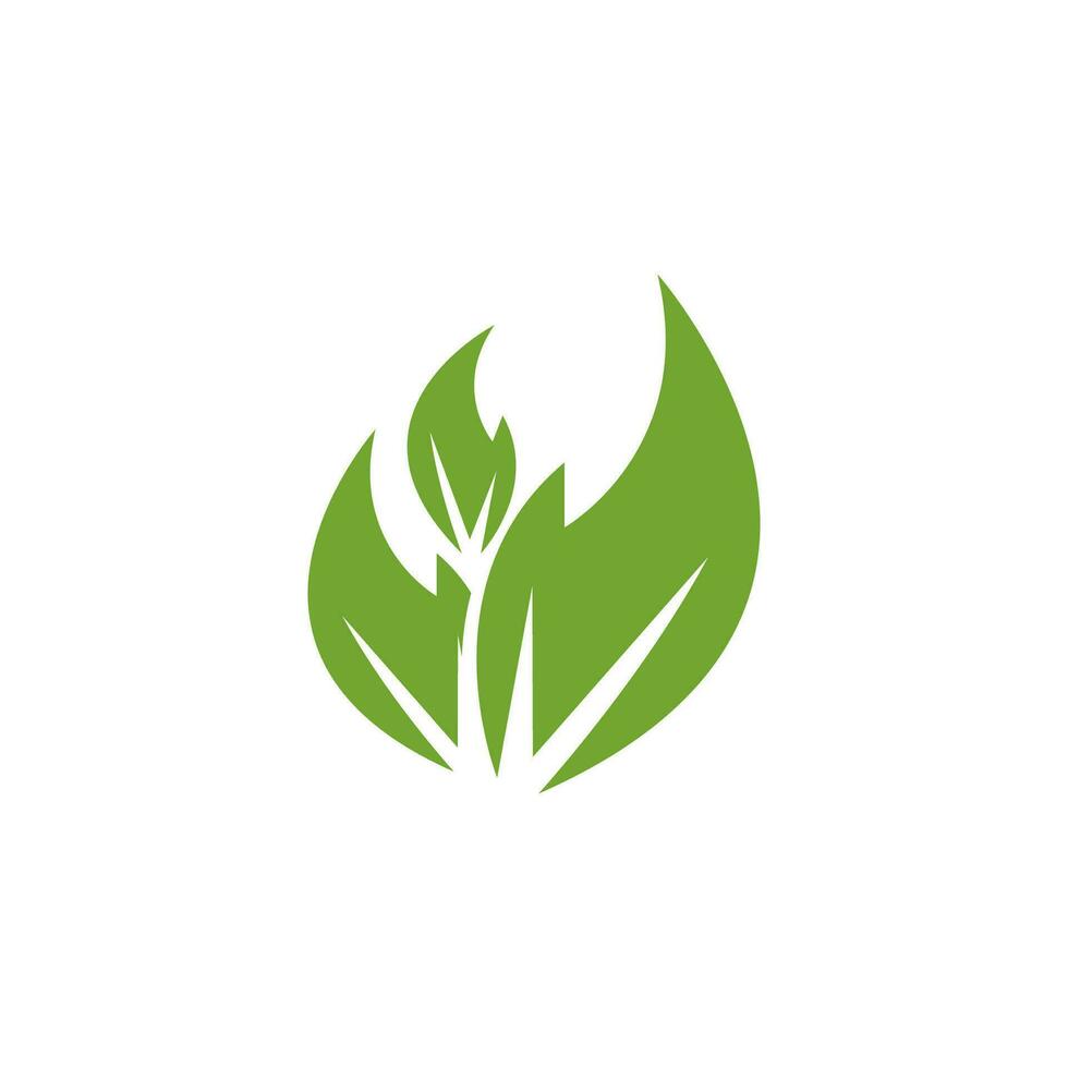 Green Leaf Nature Plant Conceptual Symbol Vector Illustration