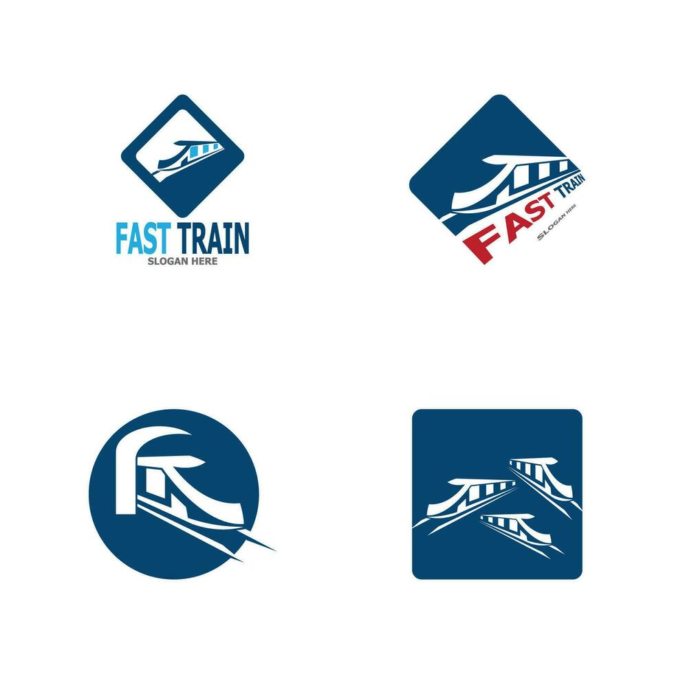 rápido tren icono logo vector modelo