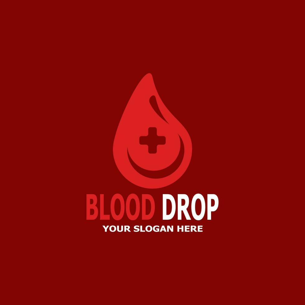 Blood drop health logo vector template