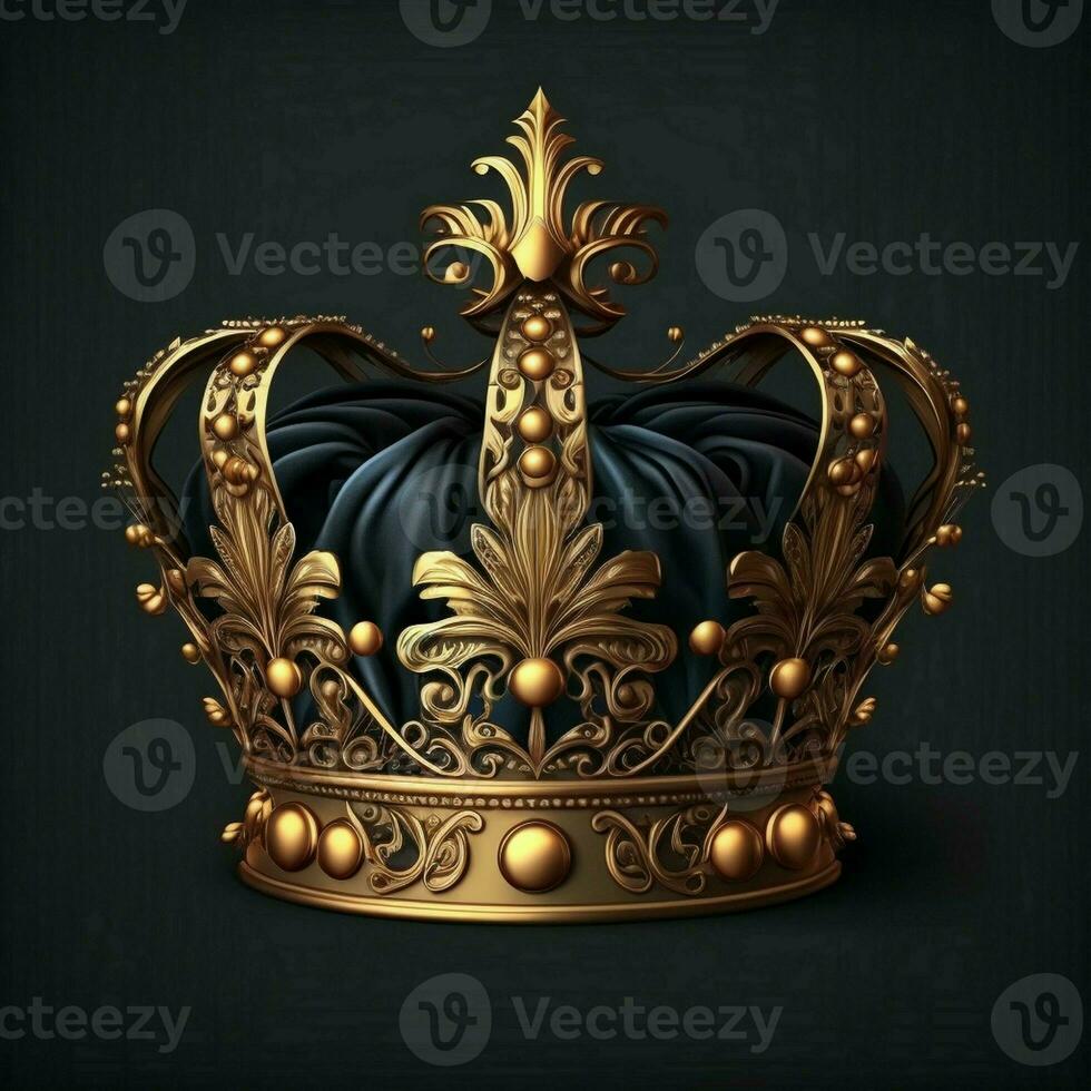 Royal Gold crown isolated on white background. AI Generative photo