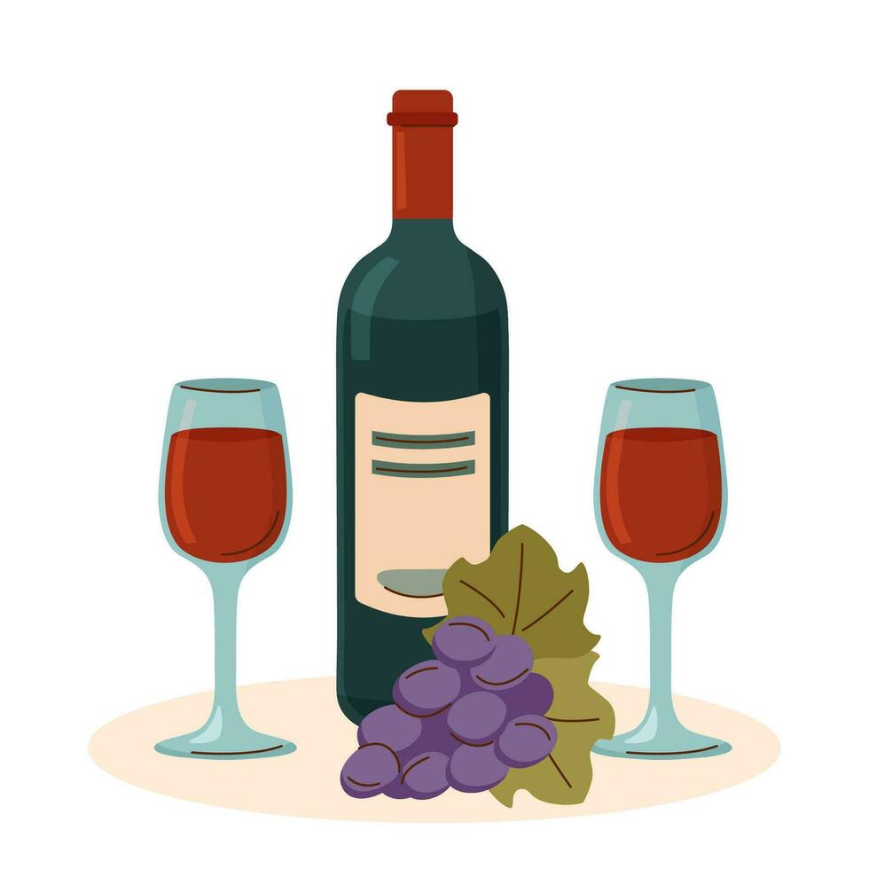 Wine with grape vector