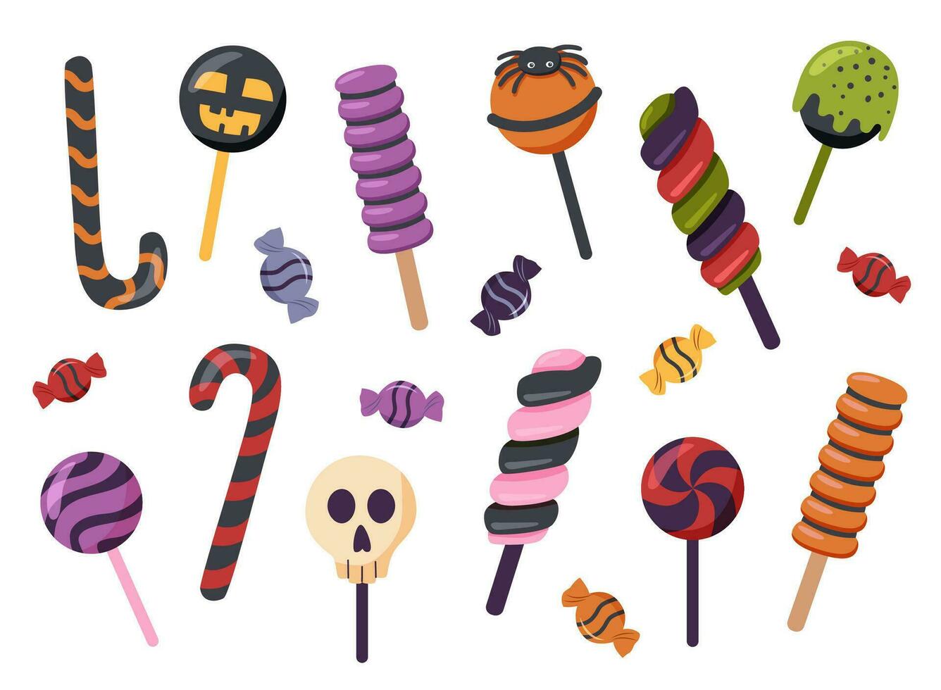 Set of Halloween candies vector