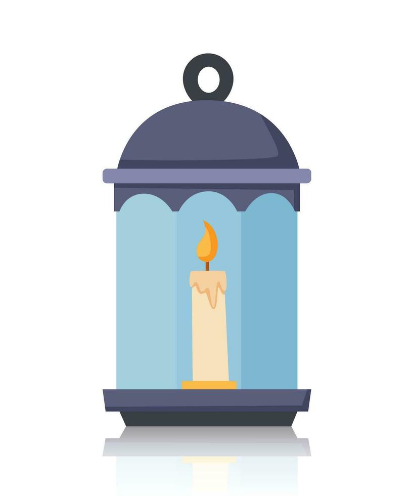 Lantern with candle vector