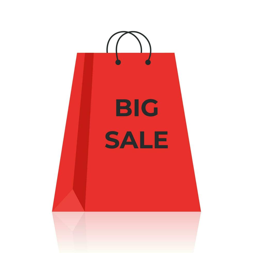 Red shopping bag with label vector