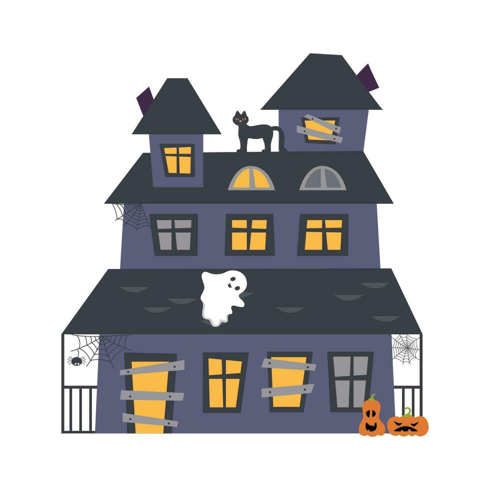 Halloween creepy house vector