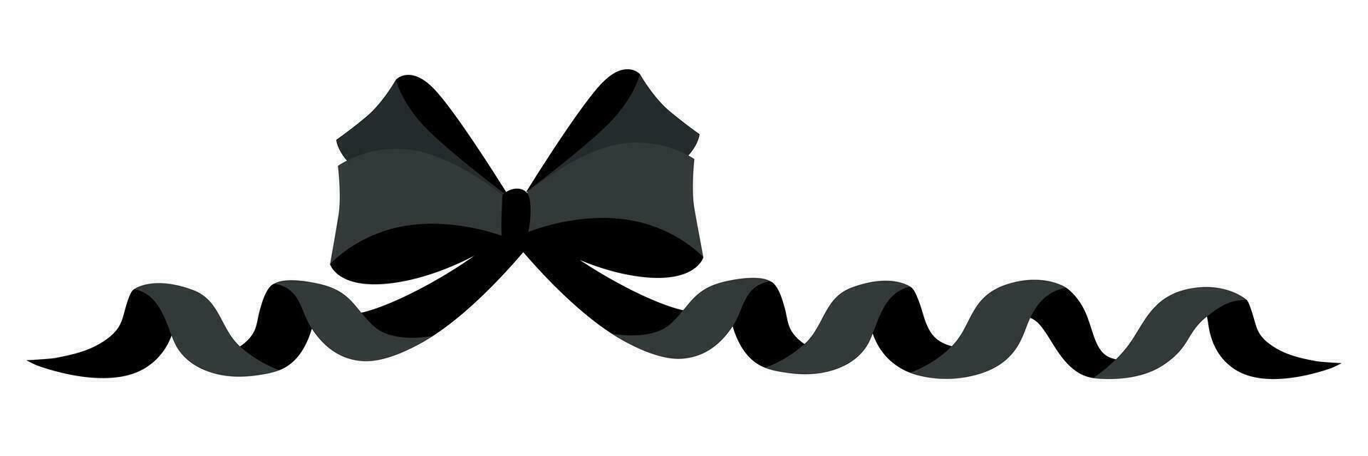 Black bow on white vector