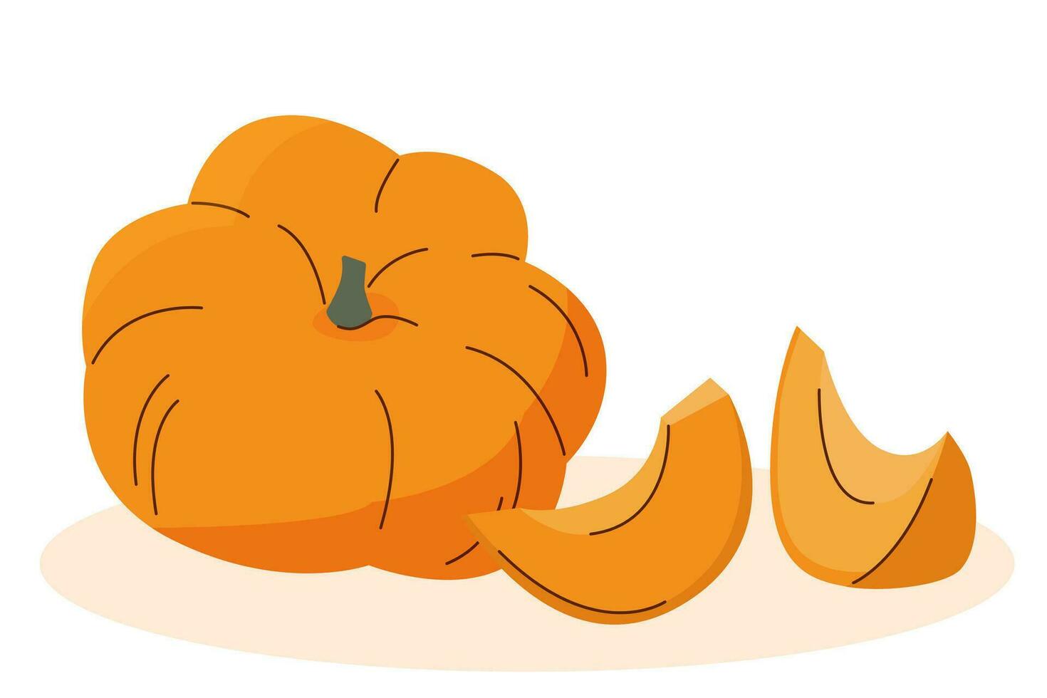 Pumpkin with pieces vector