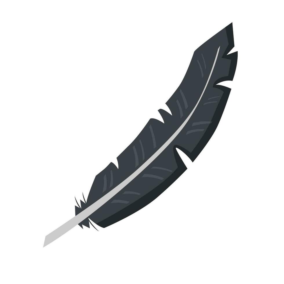 negro pluma en blanco vector
