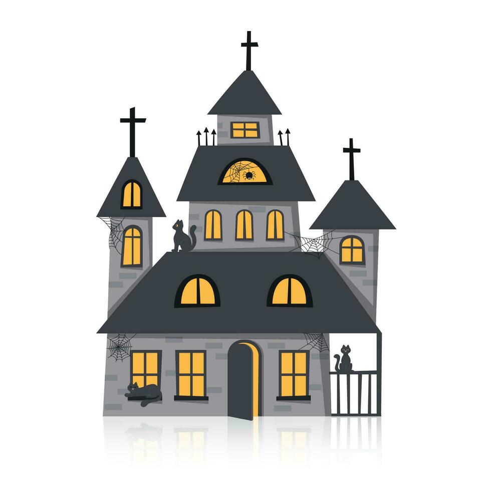 Halloween creepy church vector