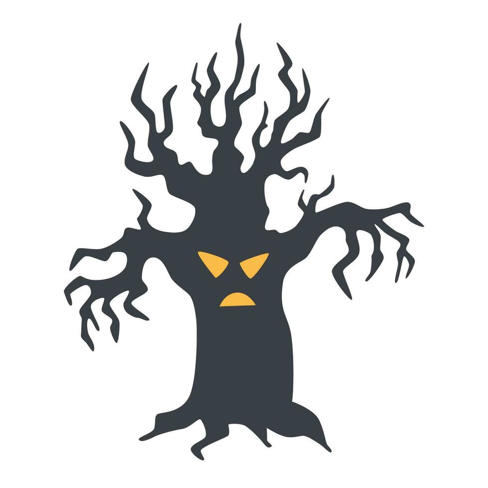 Creepy Halloween tree vector
