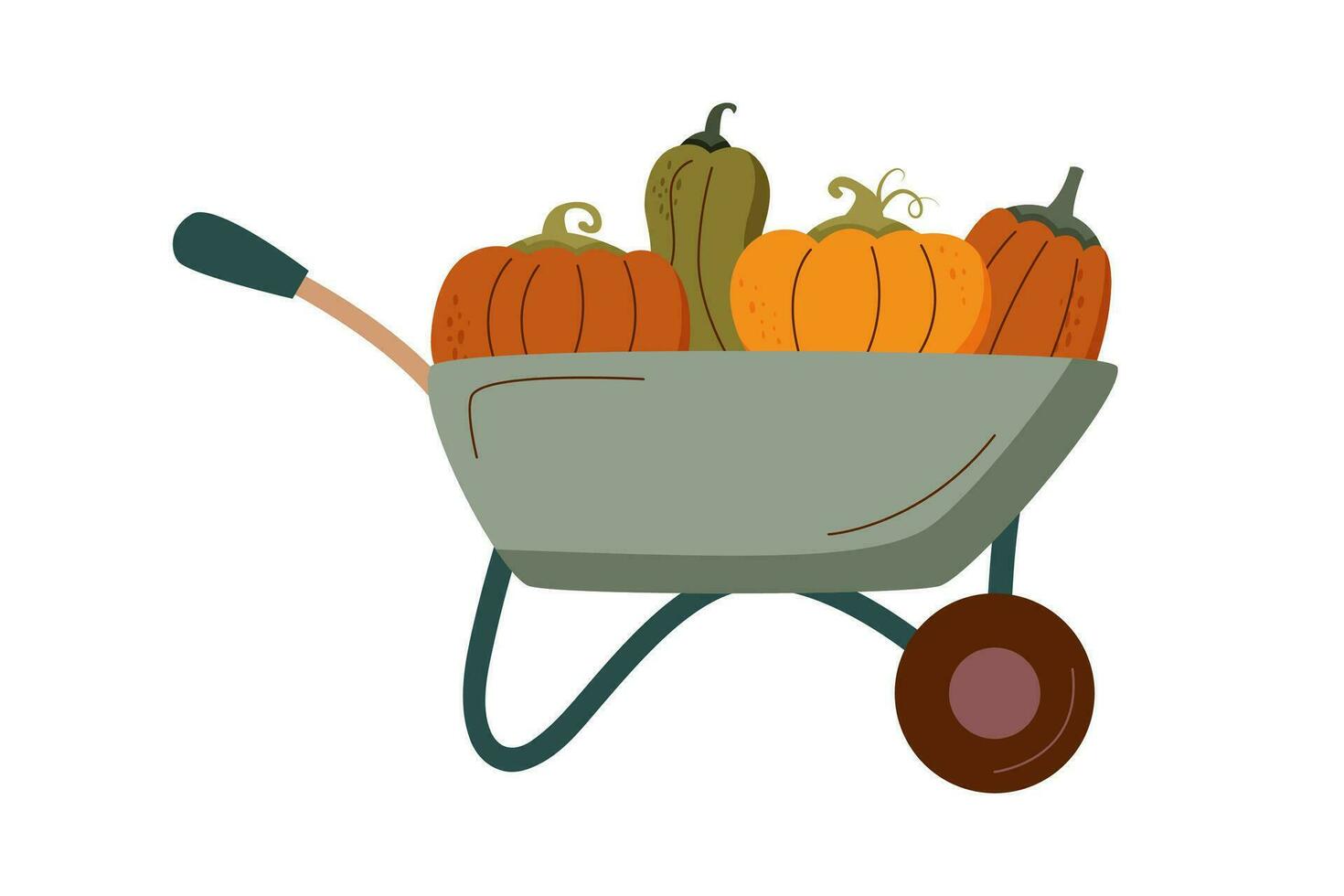 Cart with pumpkins vector