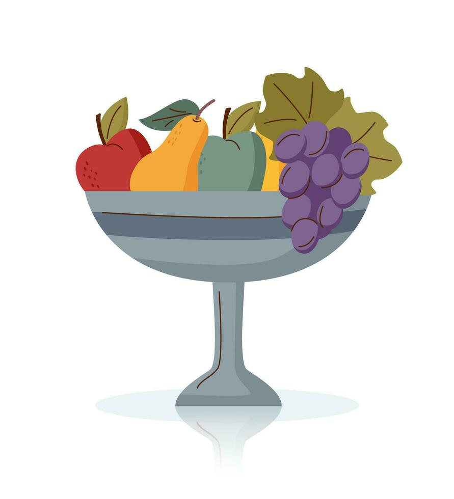 Fruit vase on white vector