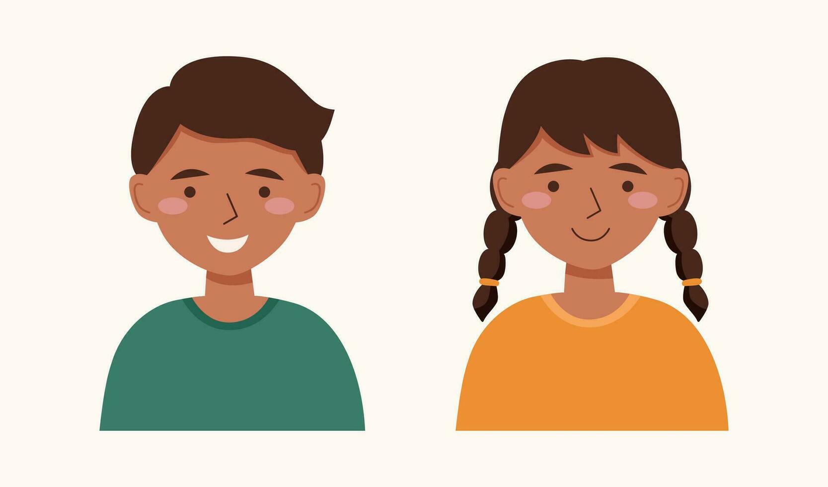 Boy and girl avatars vector