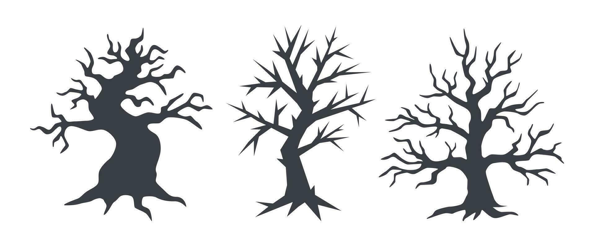 Halloween trees set vector