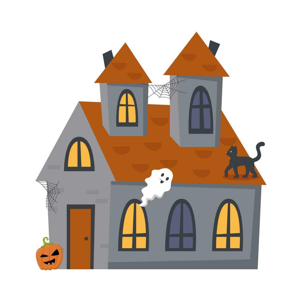 Halloween frightening house vector