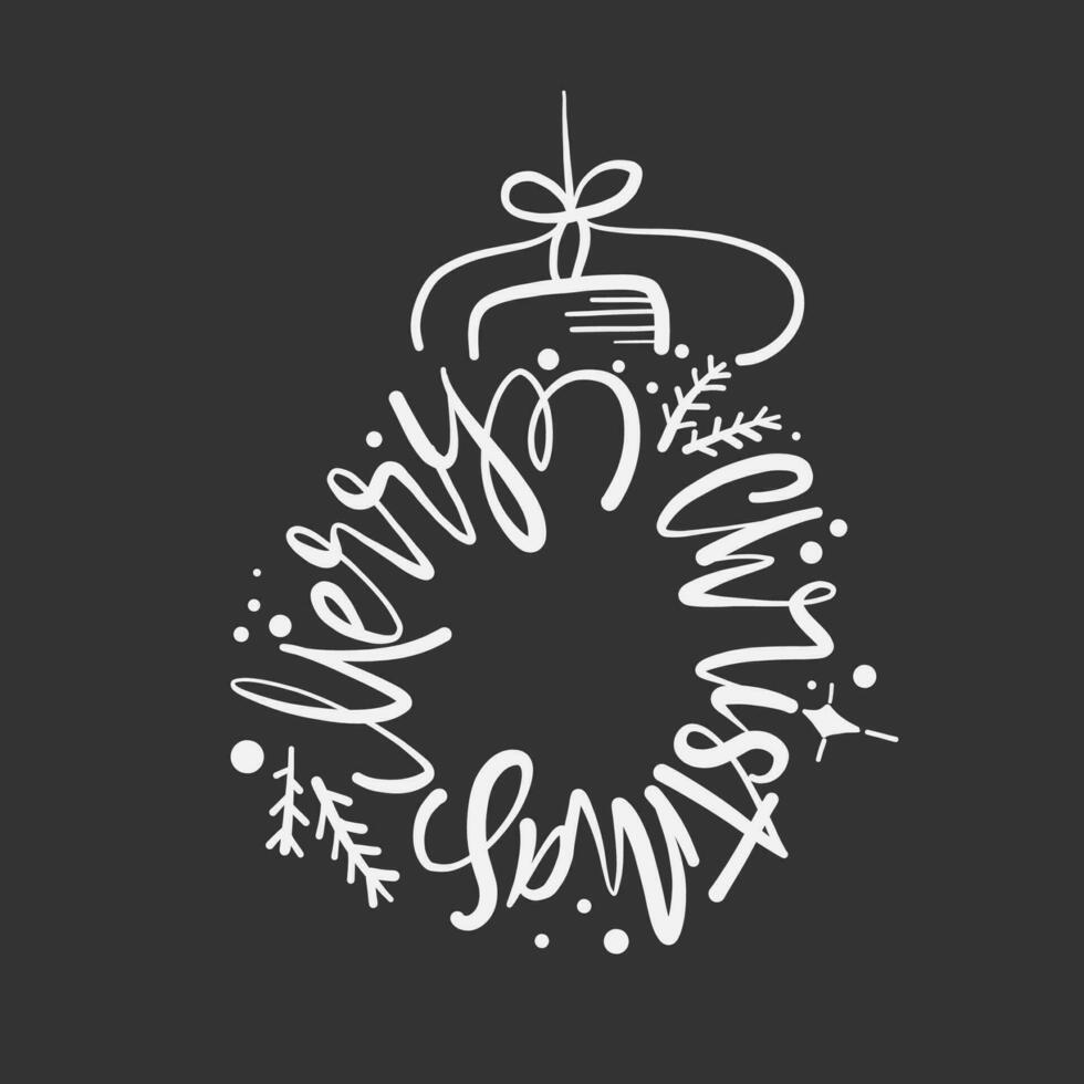 Christmas ball with the words - Merry Christmas vector