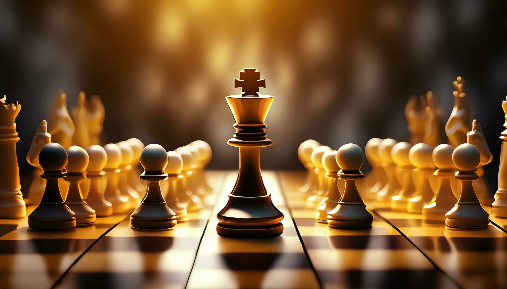 Chess pieces on the chessboard. Ai Generative. photo