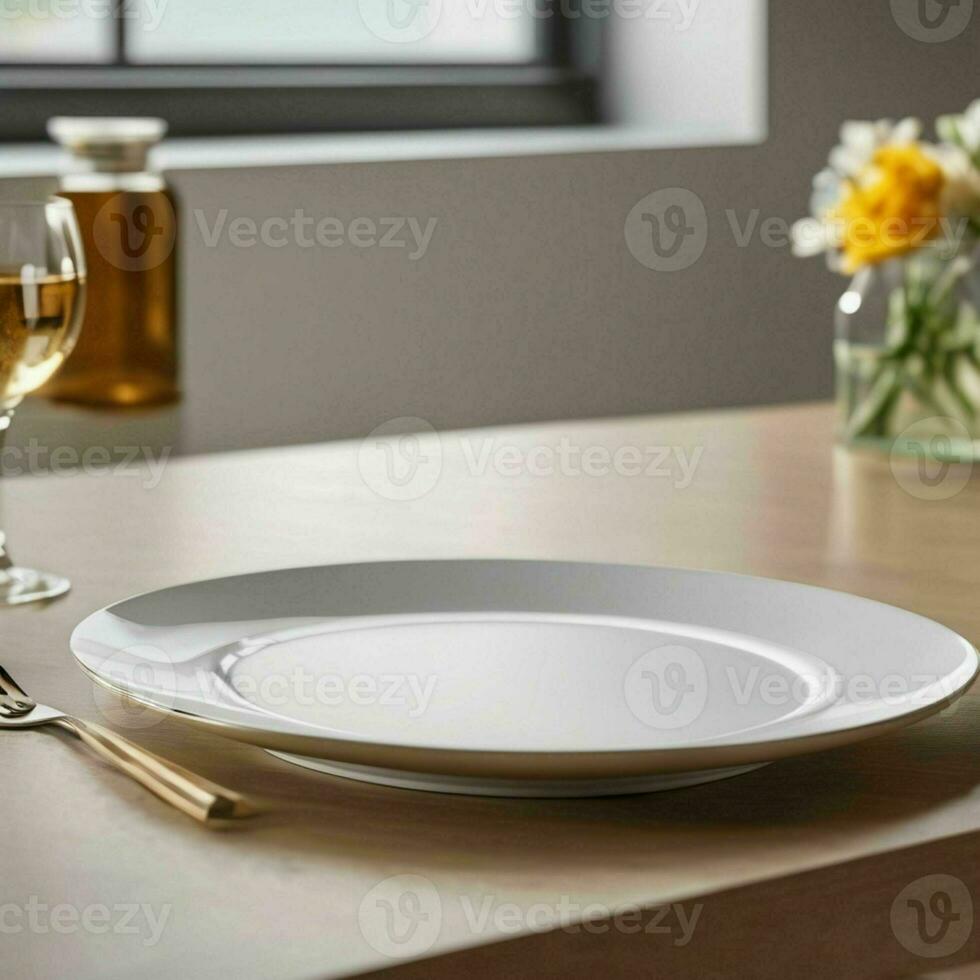 Decorative empty plate background photo