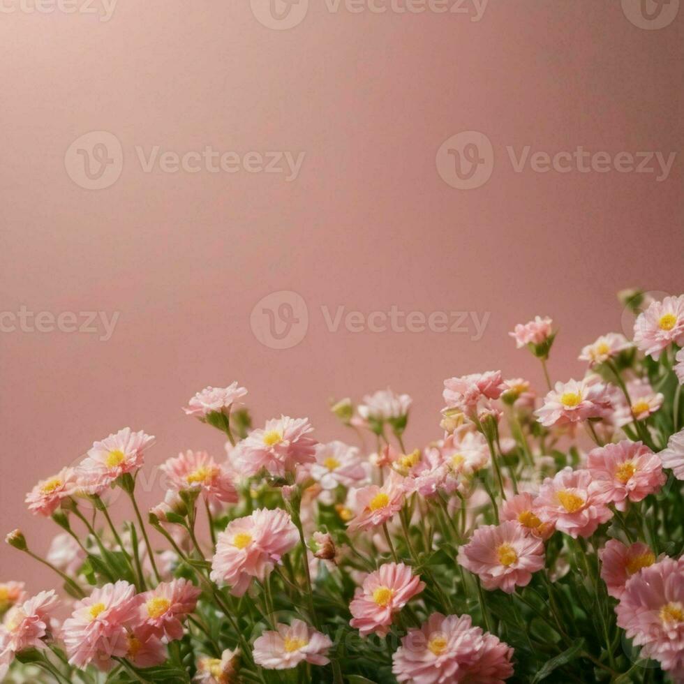 Simple colored background with flowers photo