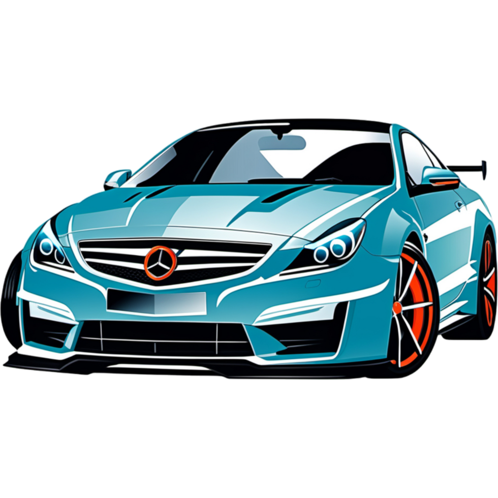 Modern car illustration. AI Generative png