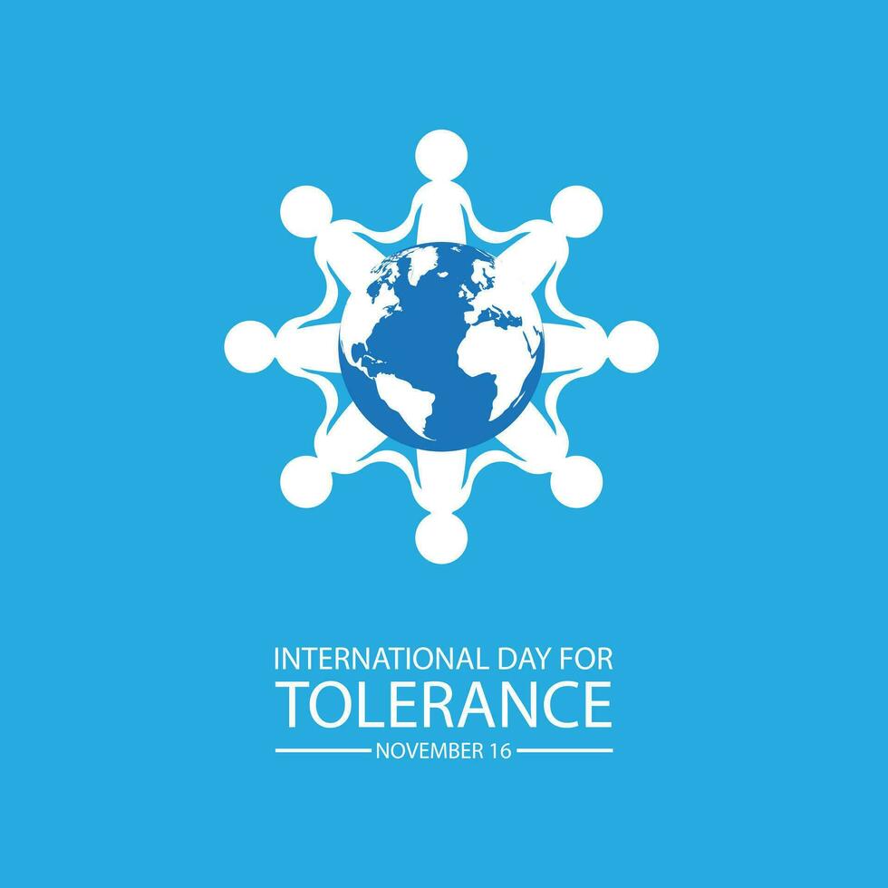 internacional día para tolerancia . noviembre dieciséis antecedentes vector ilustración
