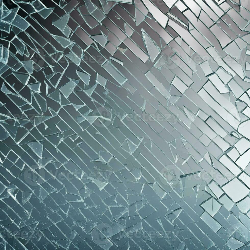 Ai generated content. Shattered Reality Broken Glass in Closeup photo