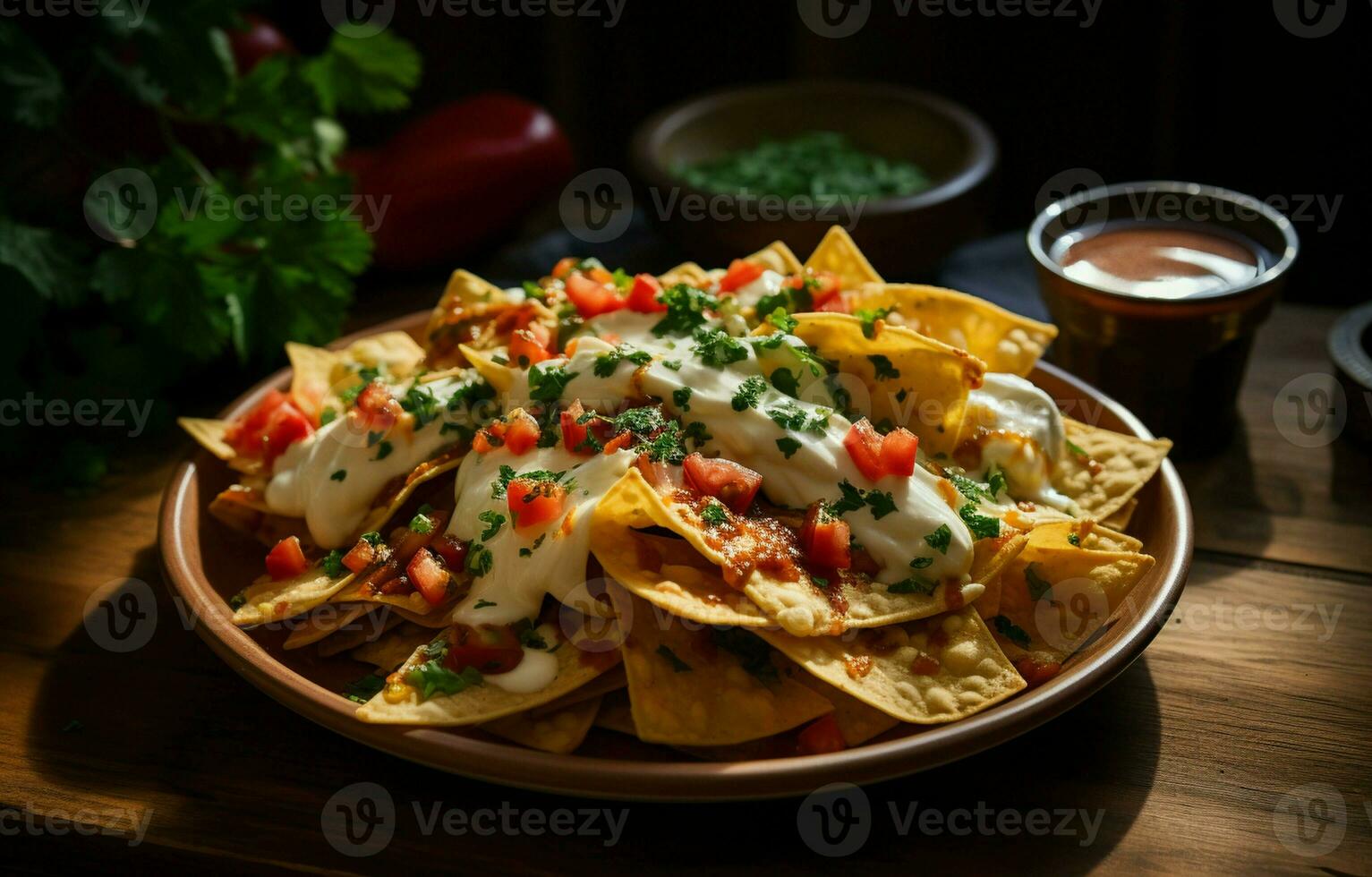 el cálido, pegajoso queso y picante tomate salsa son el Perfecto combinación. yo amor teniendo meriendas mientras yo trabajar, y estos nachos golpear el lugar. ai generativo foto