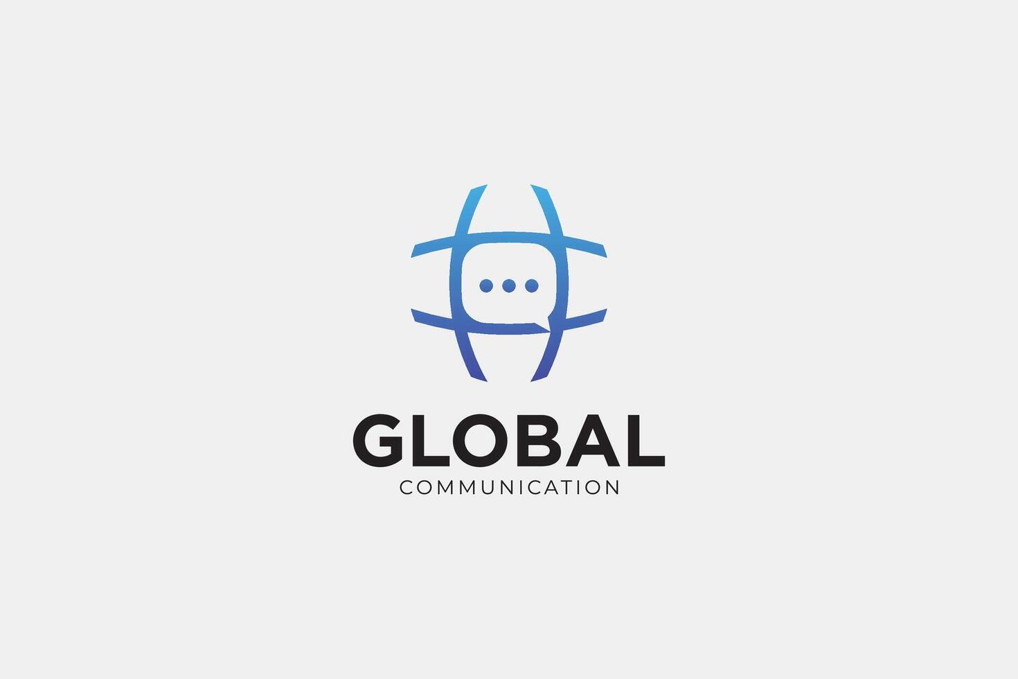 Global communication chat logo and icon vector