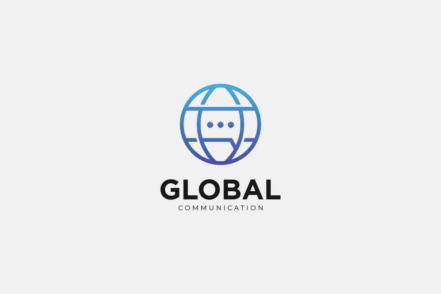 Global communication chat logo and icon vector