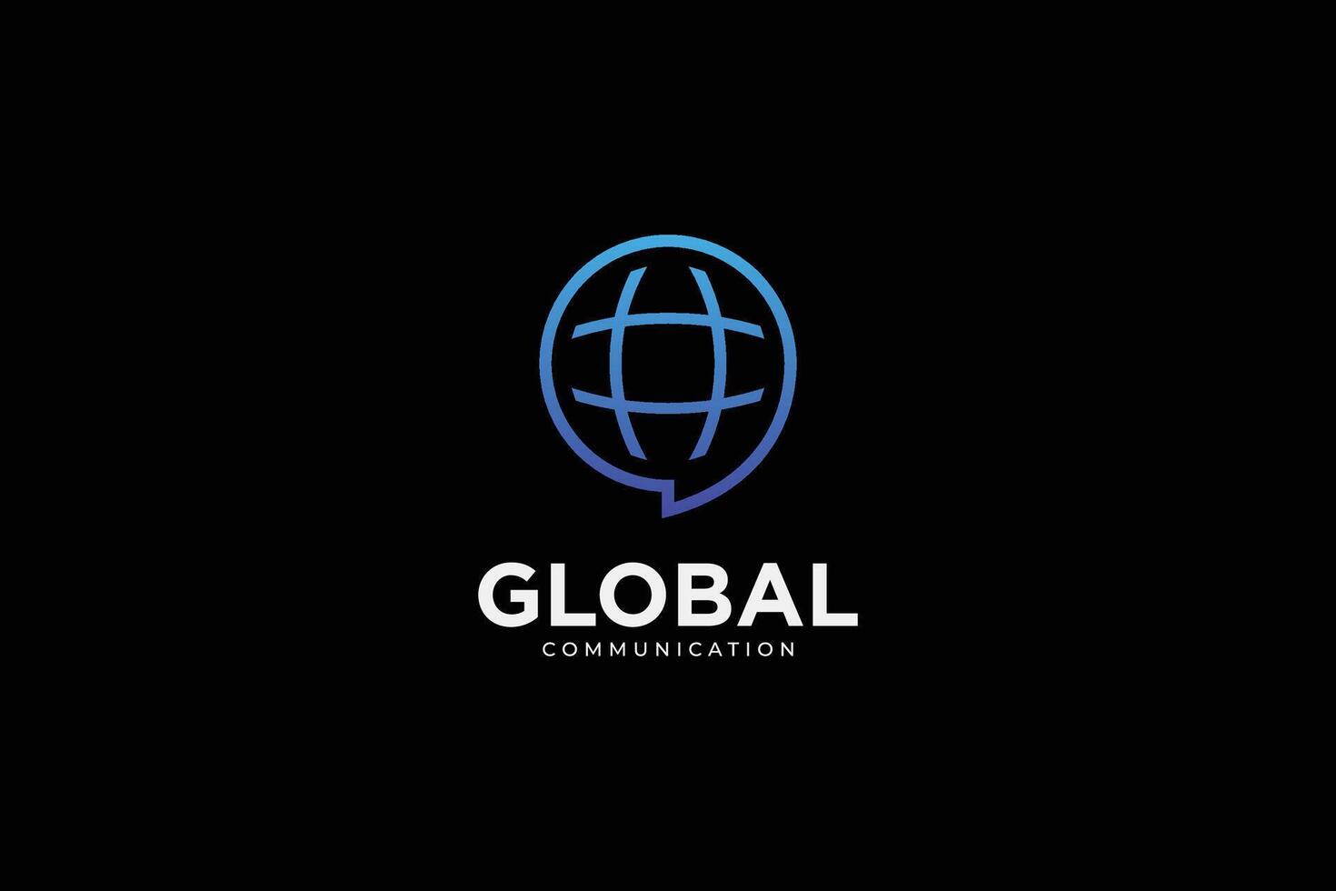 Global communication chat logo and icon vector