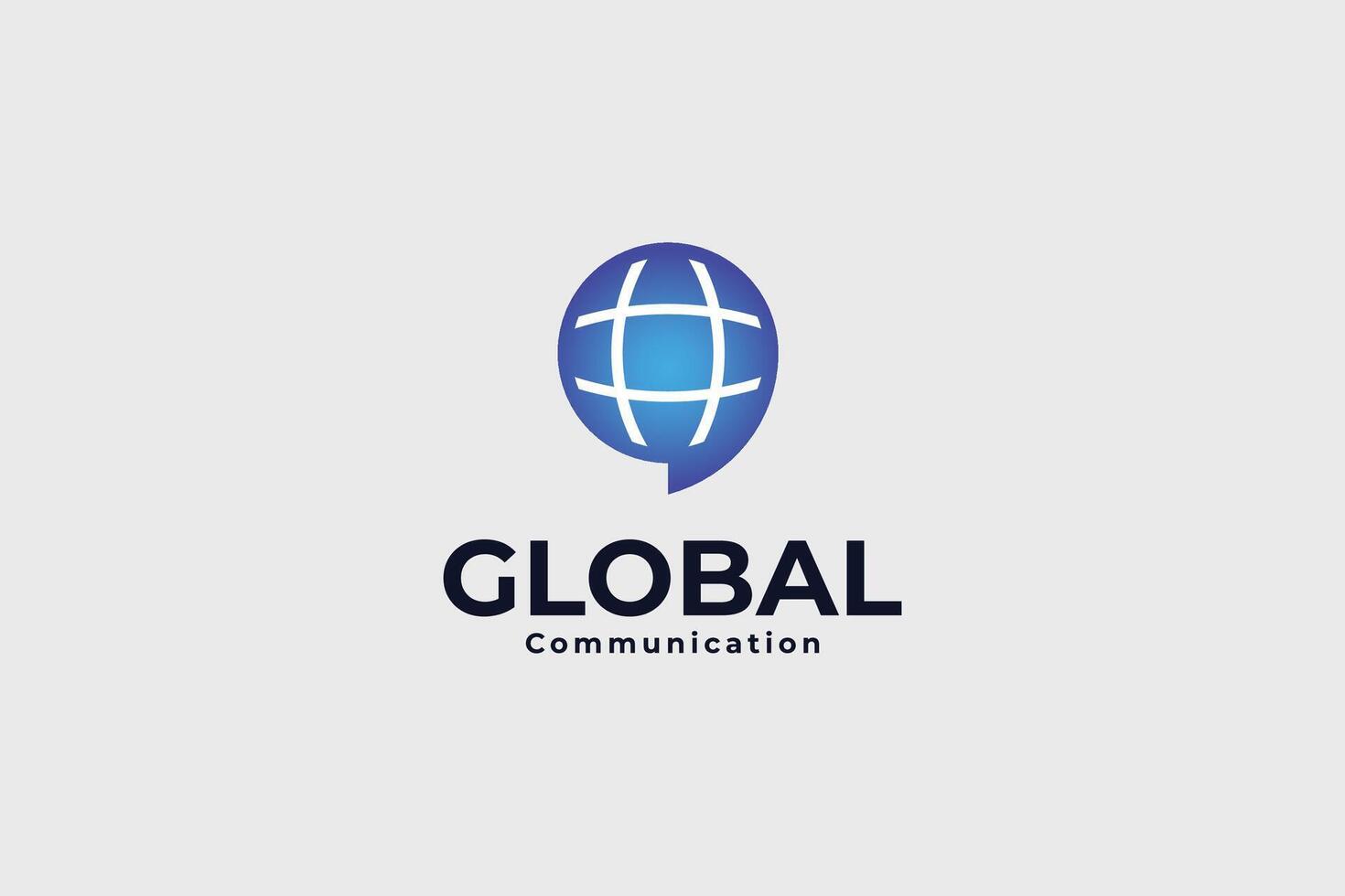 Global communication chat logo and icon vector