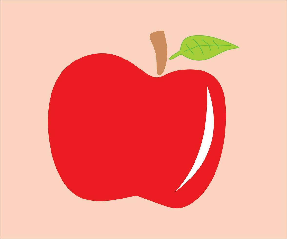 red apple vector illustration Isolated on Pink Background