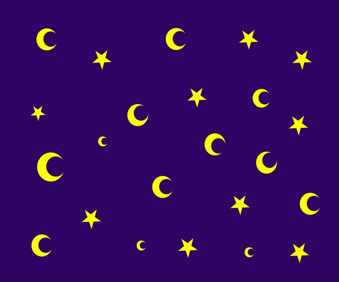 Moon and star background vector