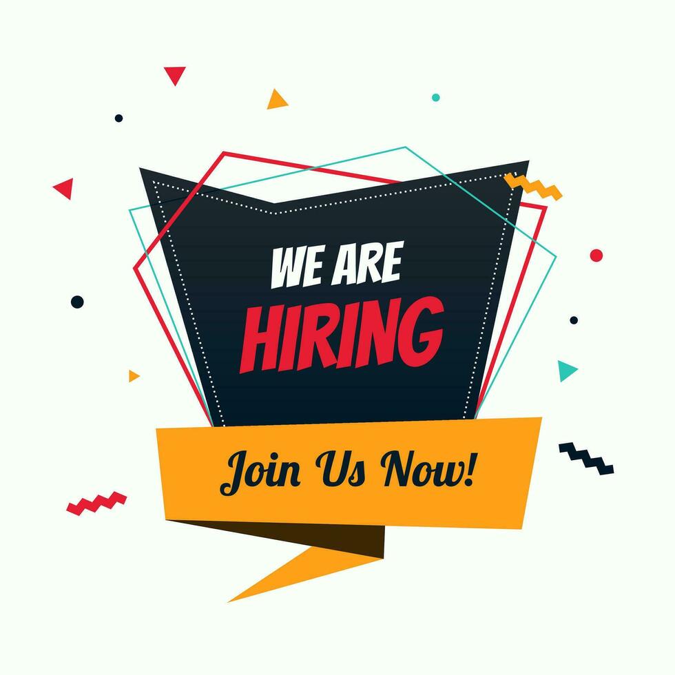 We Are Hiring Simple Design Concept vector