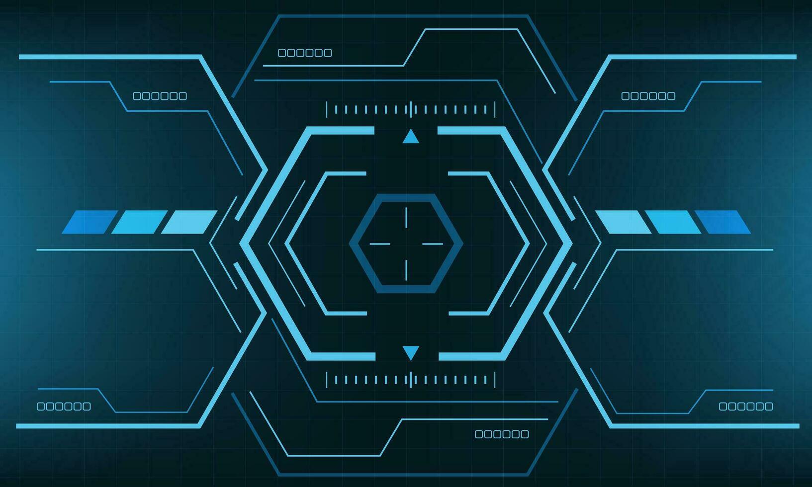 HUD sci-fi interface screen view blue geometric design virtual reality futuristic technology creative display vector