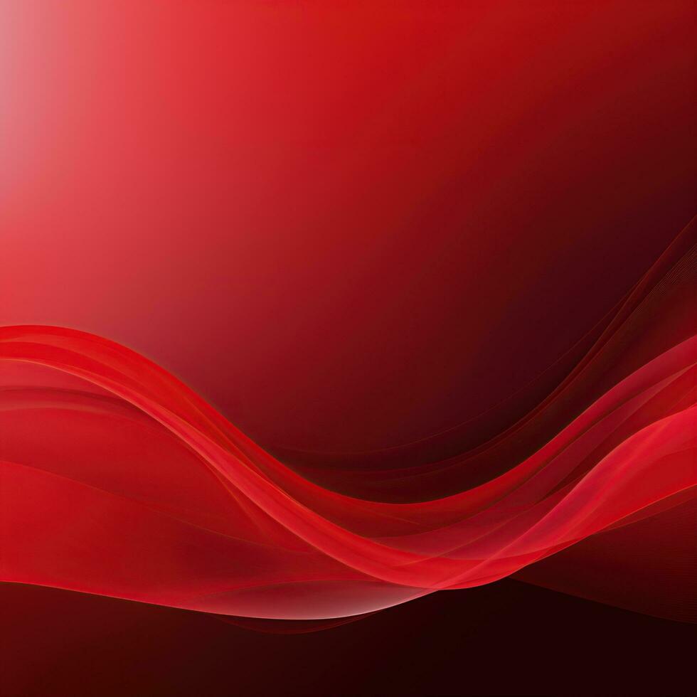 Abstract red background, wavy lines, gradient. Banner design, place for text, surface. Generative AI photo