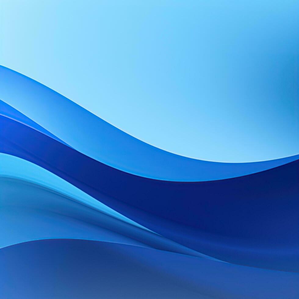 Simple elegant blue background for design, waves, empty space, surface. Generative AI photo