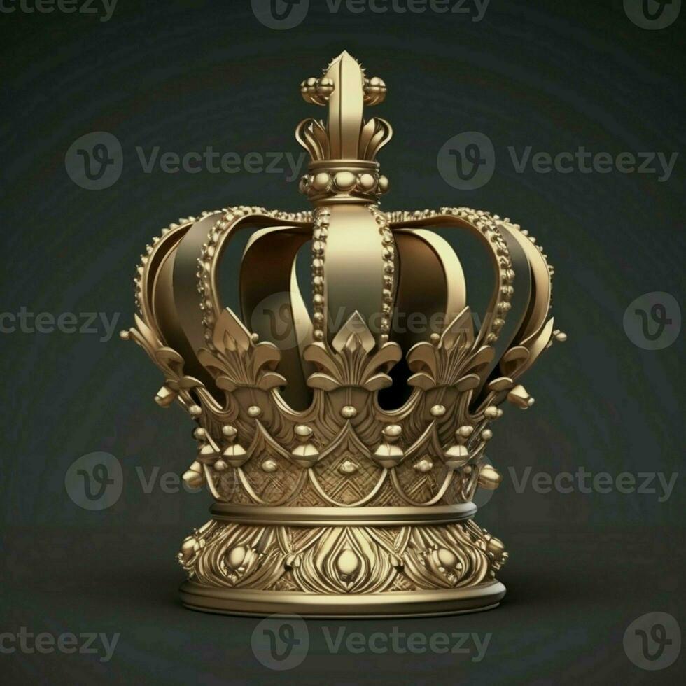 Royal Gold crown isolated on white background. AI Generative photo