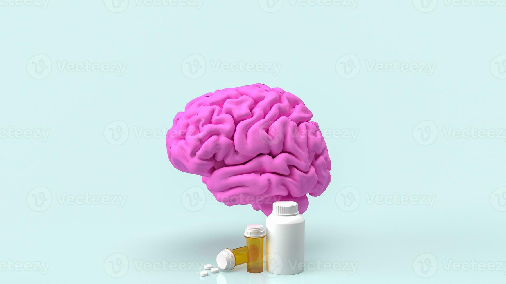 The Brain and drug for sci or medical concept 3d rendering photo